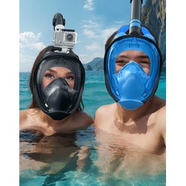 Zenoplige Full Face Snorkel Mask Adults,Dry-Top Snorkeling Gear with Camera Mount,Foldable 180-Degree Panoramic Scuba Mask for Snorkeling Diving Swimming Travel,Snorkel Mask Anti-Fog & Anti-Leak