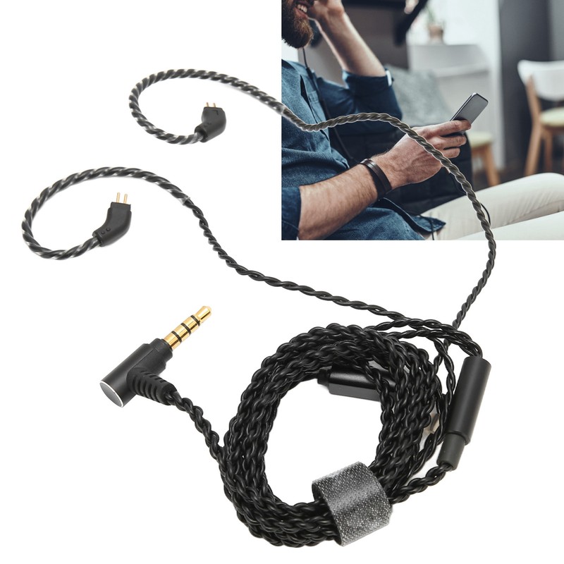 Earbuds Upgrade Cable 0.78mm 2 Pin 3.5mm Elbow Plug Pluggable