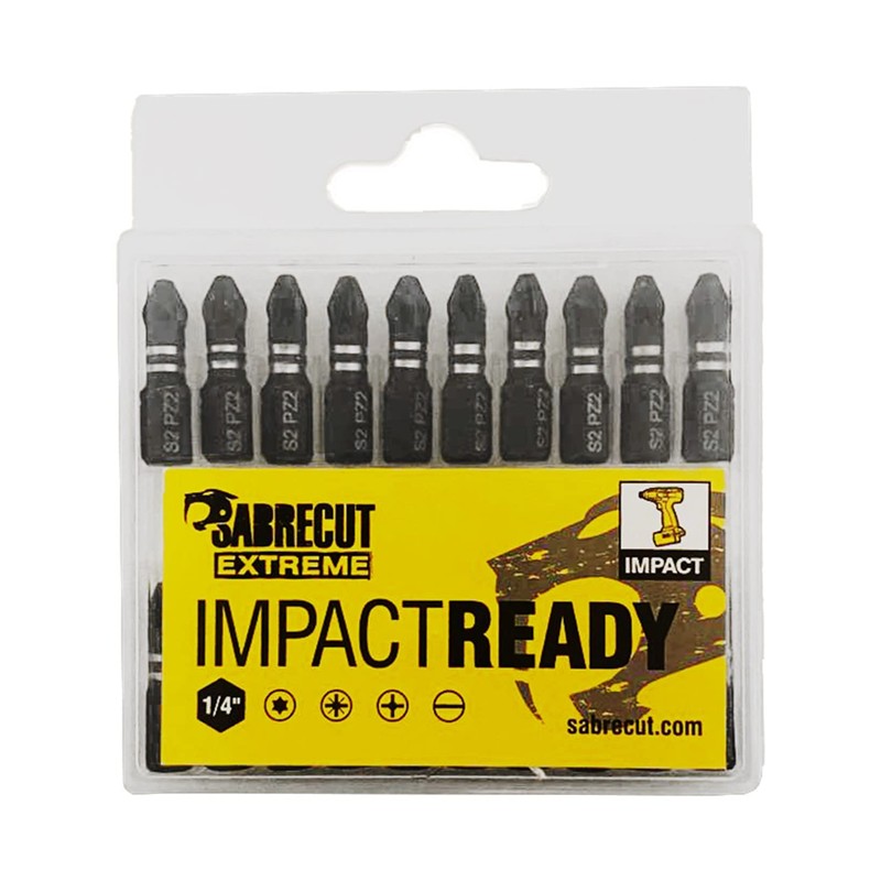 20 x SabreCut SCPB25_20 25mm PZ2 PZ3 PH2 Impact Screwdriver