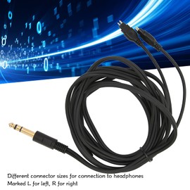 Replacement Headphone Cable with 1/4inch 6.3mm Male Stereo Plug - Compatible for High-Quality Headphones