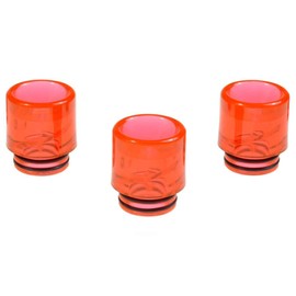 Armerah Anti Spit Back 810 Drip Tip eCig Mouthpiece Short/Wide Plastic/Opaque 3 Pack Red