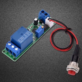 Luatoxry DC 12V Timer Relay Delay On, 1-10sec 10A Timer Relay Module with Trigger Button Switch, Delay Turn Off Module for Robots, Smart Home, Electronic Development, 2.66x0.75in