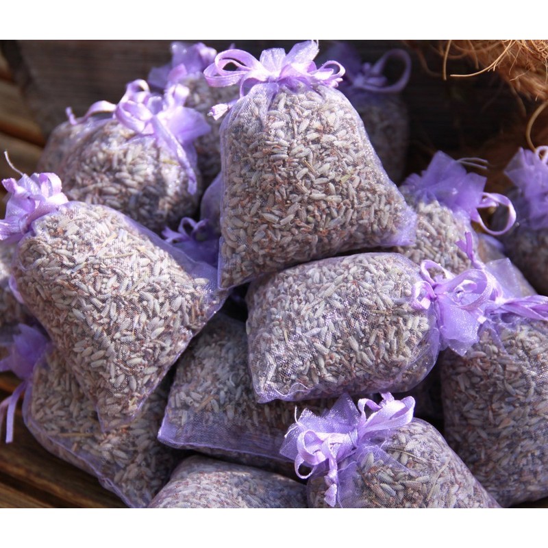 10 x Lavender Bags with Scented Organic Lavender Total Weight