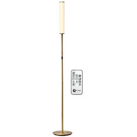 OâBright LED Cylinder Floor Lamp with Remote Control, Full Range Dimming, Adjustable Color Temperature 3000K-6000K, Minimalist Standing Lamps for Living Room, Bedrooms and Office, Antique Brass