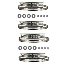 Rhinenet Sign Mounting Bracket, Pole Mounting Kits, 304 Stainless Steel Brackets with Adjustable 1.2" to 7.9" Clamp Hardware Outdoor Waterproof for Junction Box and Electrical Boxes, 4 Set