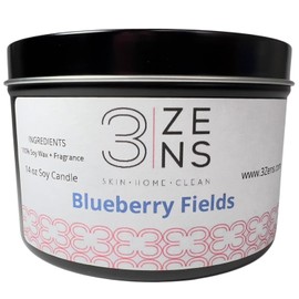 3Zens Blueberry Fields Candle for Women & Men — Scented Soy Candle w/80+ Hour Burn Time — Fragrant Relaxing Candles for Holiday Gifts & Cozy Nights — Soy Wax Candle for Home Scented, 14 Oz