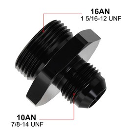 EVIL ENERGY EVIL ENERGY 10AN Flare to 16AN ORB Male Fuel Rail Adapter Fitting Black