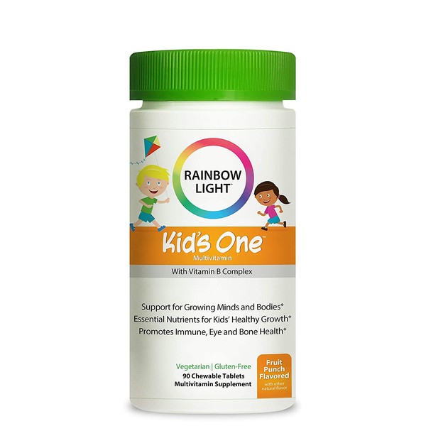 Rainbow Light Kids One Multivitamin With Vitamin B Complex, Fruit Punch Flavor - 90 Tablets (Package May Vary)
