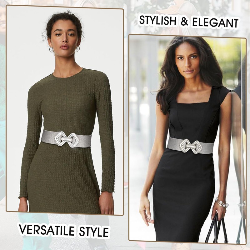 MESU Women Wide Stretchy Belts Waist Elastic Waistband for Dresses