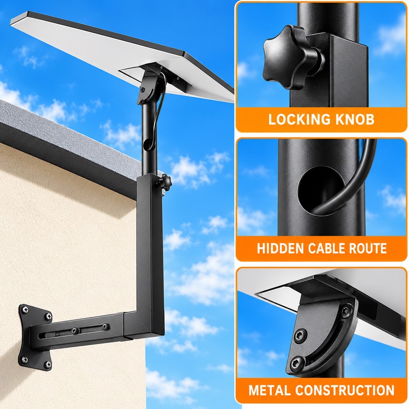 Adjustable Starlink Gen 3 Wall Mount, Telescoping Metal Support Arm