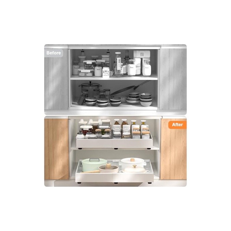 Diealles Shine Telescopic Drawer, Pack of 2, Adjustable Width 31-52