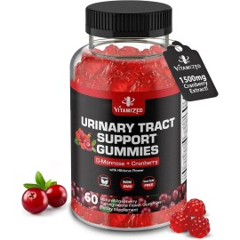 VITAMIZED Potent Cranberry Gummies 1500mg w/ D-Mannose, Hibiscus, Urinary Health, 60 Count