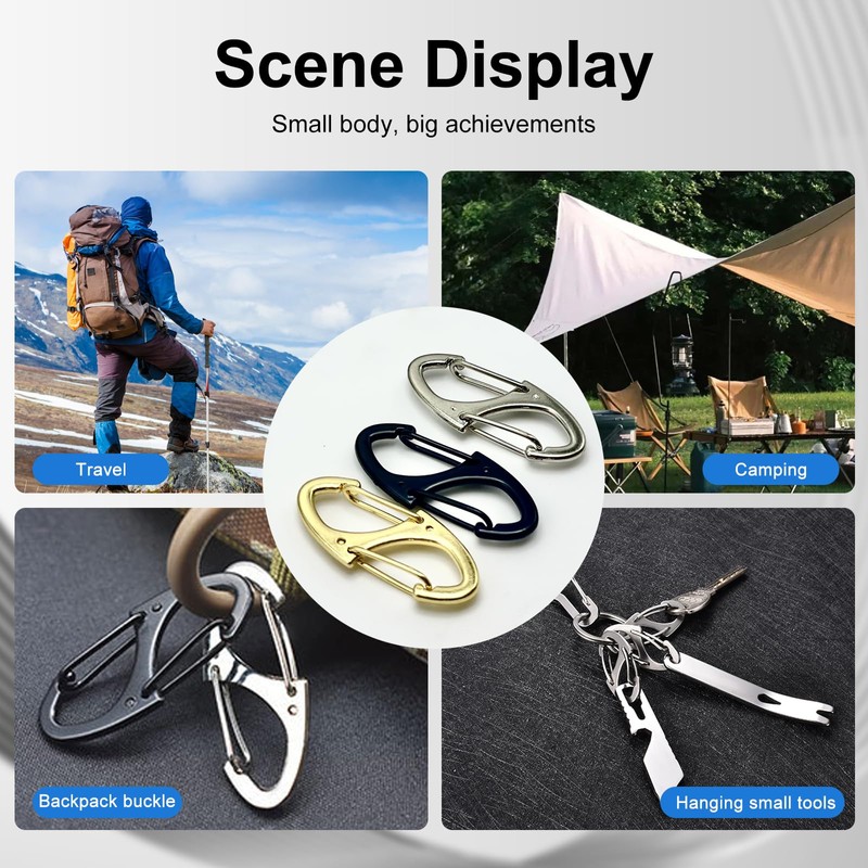 SJUIEO Zipper Clip, Anti-Theft Hook, Double Opening Backpack Zipper Lock,