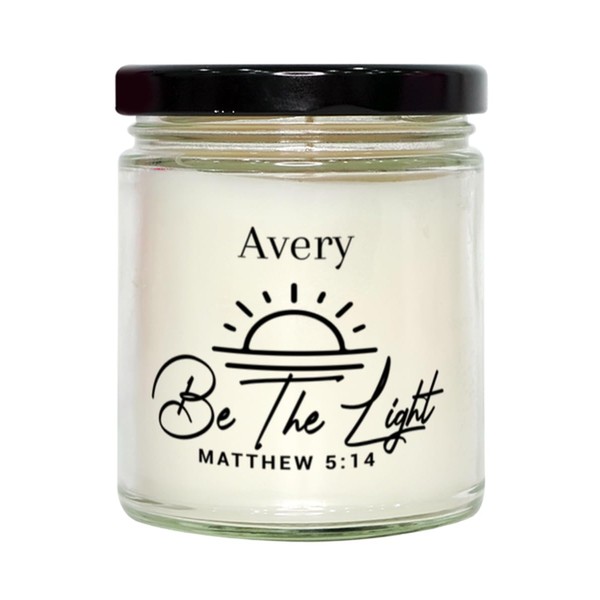Keepsake Avery Be The Light Matthew 5:14 Candle, Avery Birthday