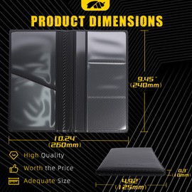 MIKKUPPA Car Registration and Insurance Holder - Car Card Holder with Magnetic Shut, Glove Box Organizer for Documents, Cards, License (Black)