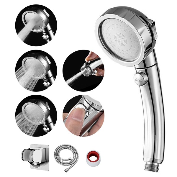 MIAOHUI Water-Saving Shower Head with Water Stop Function, Shower Head