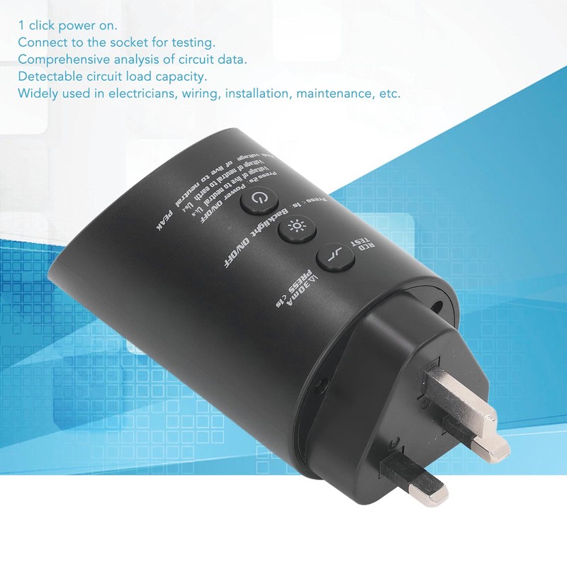 Outlet Tester Digital Display 3 Prong Electrical Receptacle Detector Socket