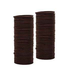 200 Pieces Brown Hair Ties,Small Hair Elastics For Thin Hair,No Damage Ponytail Holders for Women,Girls and Kids(2 mm x 2.5 cm, Brown)