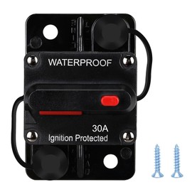 30 Amp Waterproof Circuit Breaker,NOWEIERTON,Fuse Holder,Audio Circuit Breaker,with Manual Reset,12V-48V DC,30A-300A,for Automotive Marine Boat Audio System Current Overload Protection