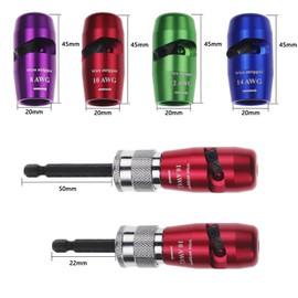 Nihfien Wire Stripper for Drill, 14-12-10-8 Wire Stripper for AWG, 25 Pcs Wire Nut Connectors Twister Tool for Power Drill, Electrician Wire Stripping and Twisting Tool Kit(34pcs)