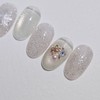 Milky Gold Handmade Nail Tip Magnetic Glitter Parts Nail -