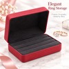 Red PU Leather Ring Jewelry Box – Velvet-Lined Multi-Ring Organizer