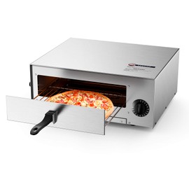 KOTEK Pizza Oven Countertop, 1450W Stainless Steel Electric Pizza Baker Oven with Insulated Handle & Removable Crumb Tray, Auto Shut-Off Timer, Commercial Pizza Maker for Kitchen Restaurant Home