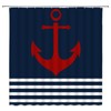 UEAUUN Navy Blue and White Striped Shower Curtain Anchor, 70x70