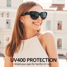 TJUTR Fit Over Glasses Sunglasses for Women, Polarized Oversized Sun Glasses with UV400 Protection