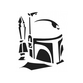 Boba Fett Helmet Sticker Decal Notebook Car Laptop 4" x 5" (White)