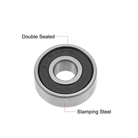 sourcing map 606-2RS Deep Groove Ball Bearing 6x17x6mm Double Sealed ABEC-3 Bearings 2-Pack