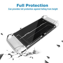 TIKOdirect Transparent Case Compatible with Switch OLED, Dockable Clear Protective Case for Switch OLED, Comfort Grip Case with Shock-Absorption and Anti-Scratch Design, Clear