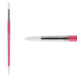 Creative Mark Pro White Soft White Filament Hair Acrylic Brushes & Sets - Professional Paint Brushes for Acrylics, Gouache, Oils, & More! - [Round - Size 8]