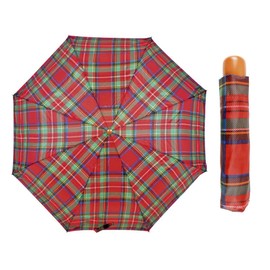 A2Z Assorted Tartan Lightweight Supermini 3 Section 8 Pannels - Umbrella AZ20027A Tartan Red