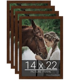 wallsthatspeak 14x22 Mocha Walnut Picture Frame for Puzzles Posters Photos or Artwork (4-Pack)