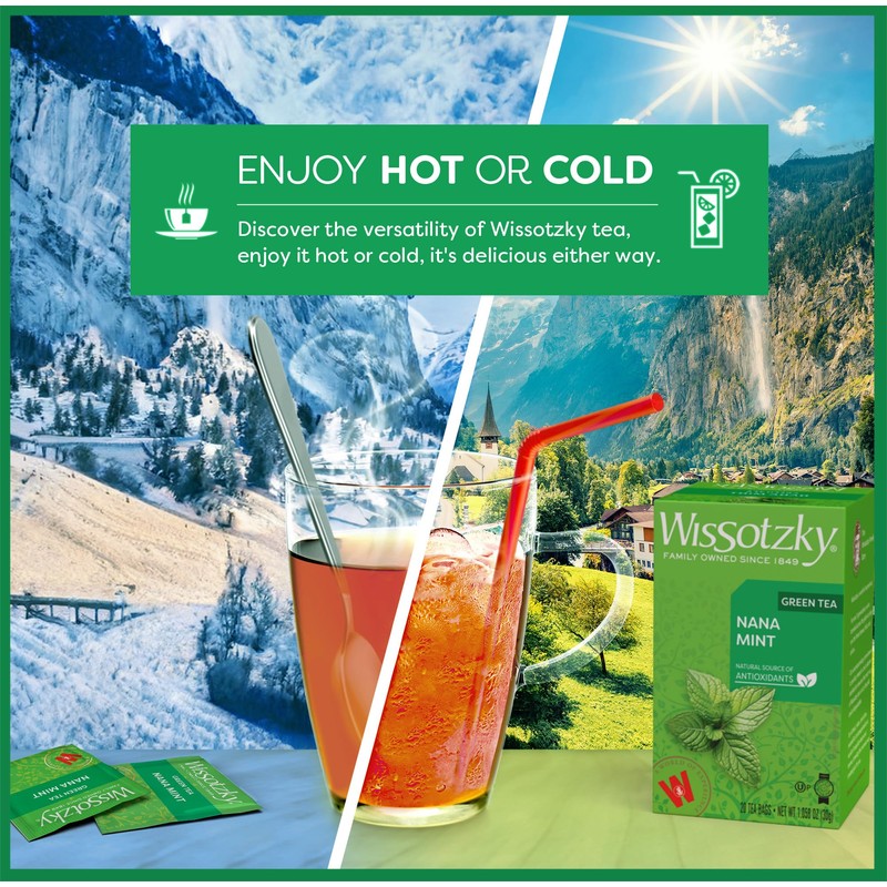 Wissotzky Nana Mint Green Tea, 20 Tea Bags | Antioxidant