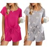 Ekouaer 2 Pack Pajamas Womens Short Sleeve Sleepwear Soft Crew