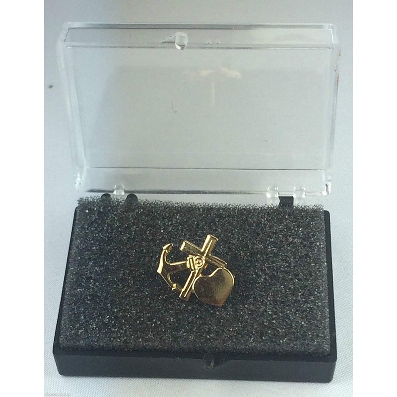 Freemason Faith, Hope & Charity Gold Plated Enamel Lapel Pin