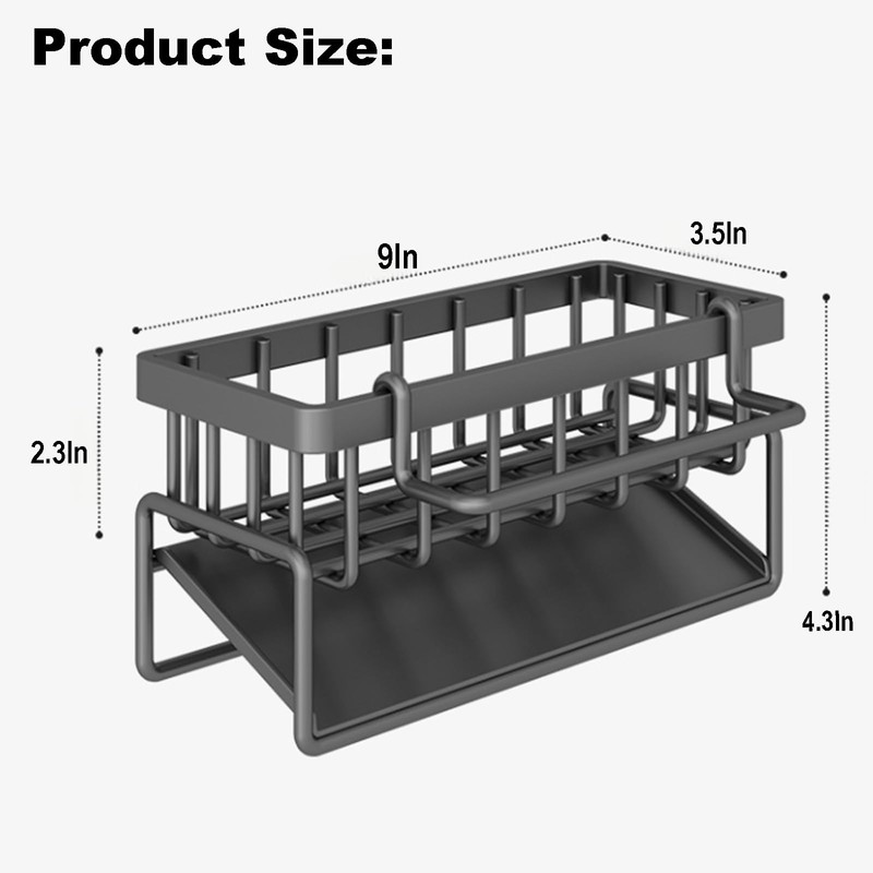 Kitchen Sink Caddy,Sponge Holder with Automatic Drainage, Perfect for Organizing