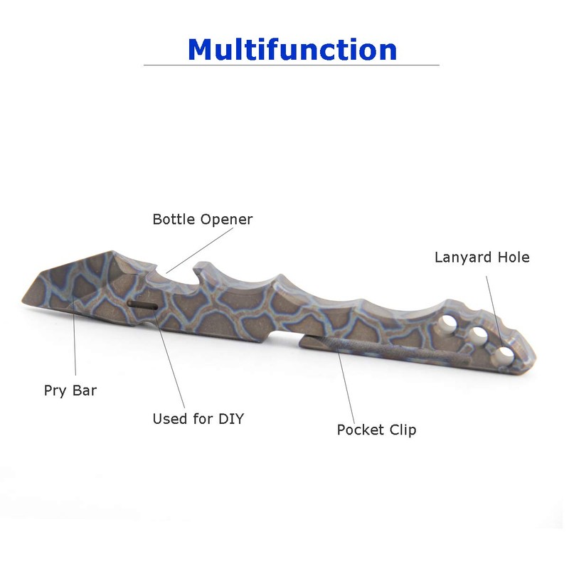 Titanium Pry Bar EDC Multi Tool with Bottle Opener Box