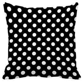 Leaveland Black and White Polka Dot 16x16 Inch Throw Pillow Cover Decorative Soft Cotton Polyester Square Cushion Case Fall Autumn Winter Christmas Home Decor Sofa Standard Size Accent Pillowcase Sham