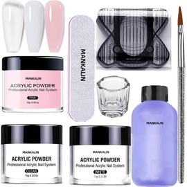 Acrylic Nail Kit Acrylic Powder Set For Acrylic Nail Extensions Colourful Acrylic Nail Set, 3 Colours Pink Nude Clear Nails Acrylic Powder Set For Acrylic Nail Extensions