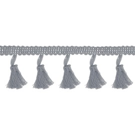 sourcing map 10 Yards Tassel Fringe Trim, 1.8 Inch Tassels Fringe Lace Trim Ribbon Trimming Sewing Fringe Trim for Sewing Crafts Home Decor Clothing Bedding Curtains, Grey