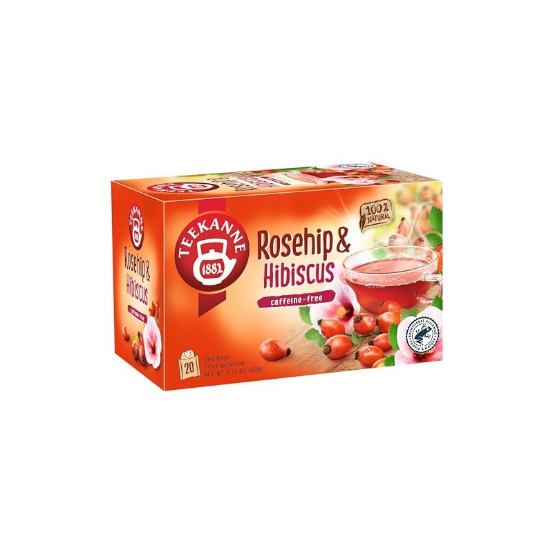 Teekanee Rosehip & Hibiscus Natural Fruit Herbal Infusion Tea 20