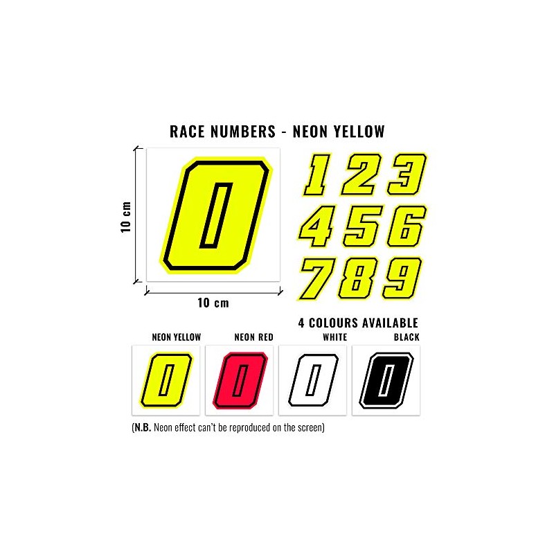 4R Quattroerre.it 13385 Racing Number 5 Moto GP, Neon Yellow,