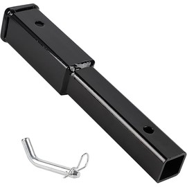 CPROSP 12'' Hitch Extension/Extender, Fits for 2" Receiver Tube Tow Bar Steel Shank Heavy Duty 6000 lbs, Hitch Receiver Extension with 5/8'' Pin Hole
