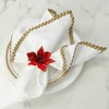 6PCS Napkin Set Red Elegant Christmas Flower Napkin for Birthday