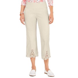 Charter Club Crochet Hem Wide Leg Pants (Sedona Dust, 8)