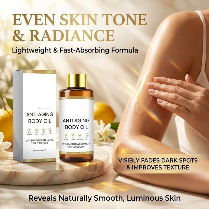 Aceite Corporal Antiedad Coreano con Ingredientes Botánicos, 100ml No Graso