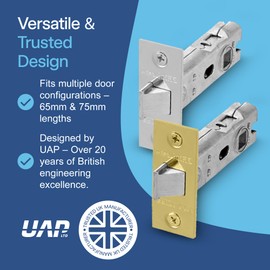 UAP 2 Sets 75mm Tubular Latch Square - Door Latches for Internal Doors Square Forend, Tubular Door Mortice Latch, Door Hardware (2 Pack, 75mm, Nickel Plated)